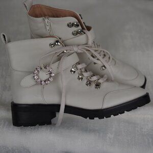 NANETTE LEPORE WOMENS 8.5 WHITE BOOTS SHOES